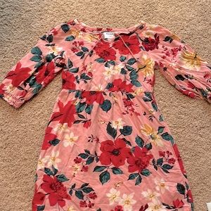 Old navy girls 3/4 sleeve flower print dress